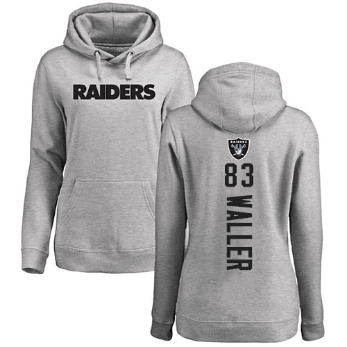 Men Oakland Raiders Ash Darren Waller Backer NFL Football #83 Pullover Hoodie Sweatshirts